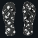 Skull Gothic Halloween Wedding Flip-Flops Thongs<br><div class="desc">Invite the ones you love to witness you saying 'til death do us part with our Gothic Skull Halloween Wedding Theme.  These skull flip-flops are perfect for your gothic wedding day.  Customise the background colour and words,  to make it your own.</div>
