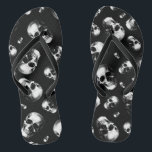 Skull Gothic Halloween Wedding Flip-Flops Thongs<br><div class="desc">Invite the ones you love to witness you saying 'til death do us part with our Gothic Skull Halloween Wedding Theme.  These skull flip-flops are perfect for your gothic wedding day.  Customise the background colour and words,  to make it your own.</div>