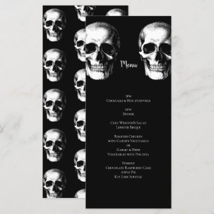 Skull Gothic Halloween Wedding Menu