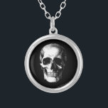 Skull Gothic Halloween Wedding Necklace<br><div class="desc">Invite the ones you love to witness you saying 'til death do us part with our Gothic Skull Halloween Wedding Theme.  These skull necklaces are perfect for your gothic wedding day.  Customise the background colour and words,  to make it your own.</div>