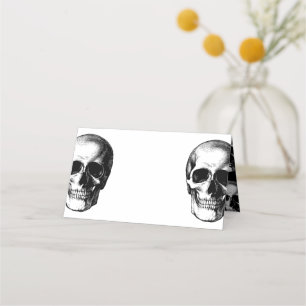 Skull Gothic Halloween Wedding Place Cards