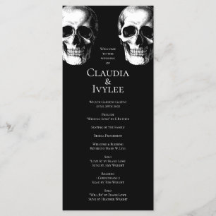 Skull Gothic Halloween Wedding Programs