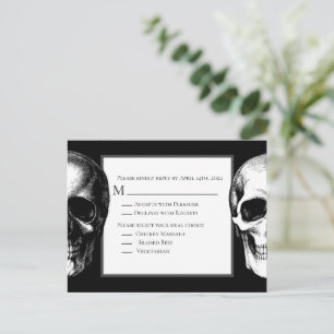Skull Gothic Halloween Wedding Reply Card