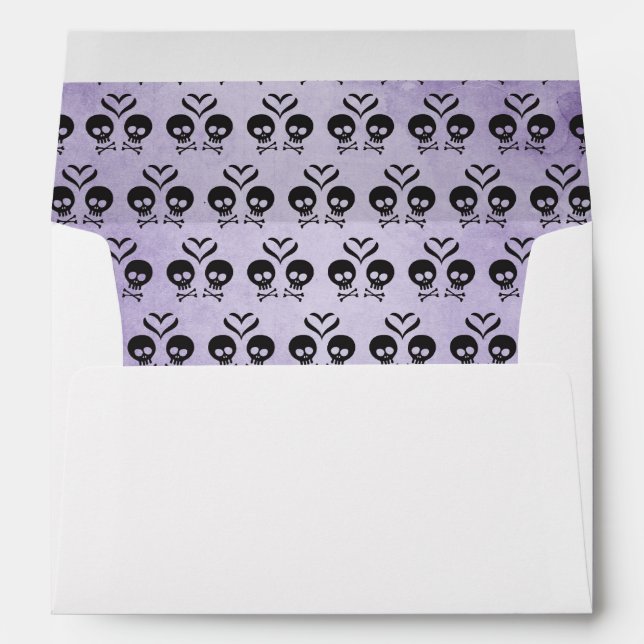 Skull Gothic Invitation Envelope - Purple (Back (Bottom))