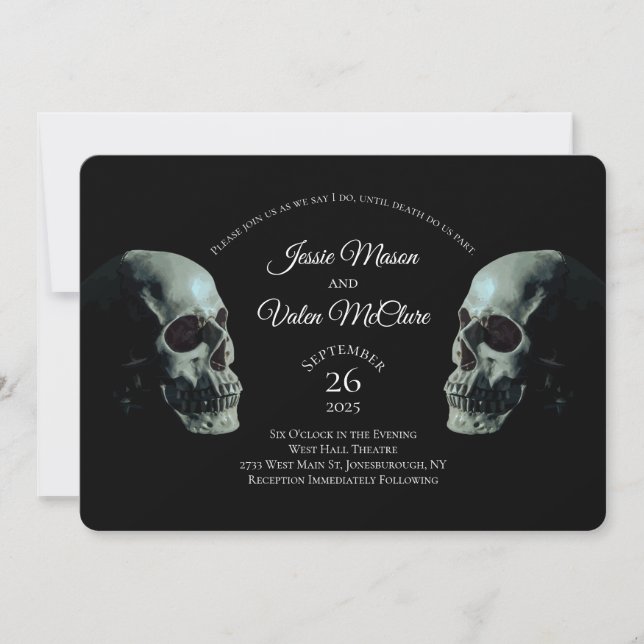 Skull Gothic Wedding Invitation (Front)