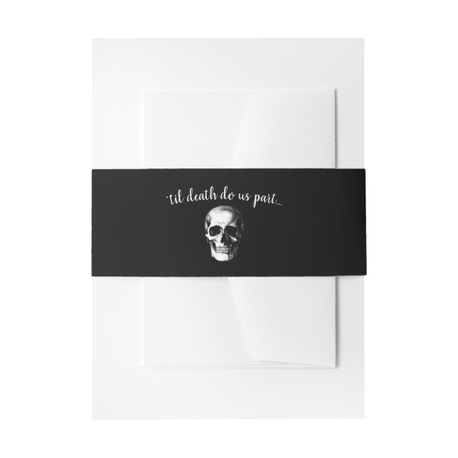 Skull Gothic Wedding Invitation Invitation Belly Band (Front Example)