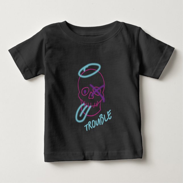 Skull graffiti - Pink, Purple, Blue and Black  Baby T-Shirt (Front)