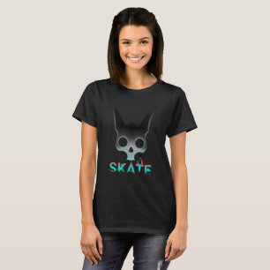 Skull Graffiti Skater Cat T-Shirt