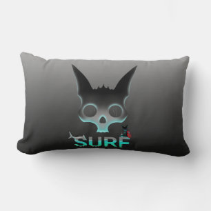 Skull Graffiti Surf Cat Lumbar Cushion