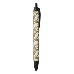 Skull Graphic Pattern Design Black Ink Pen