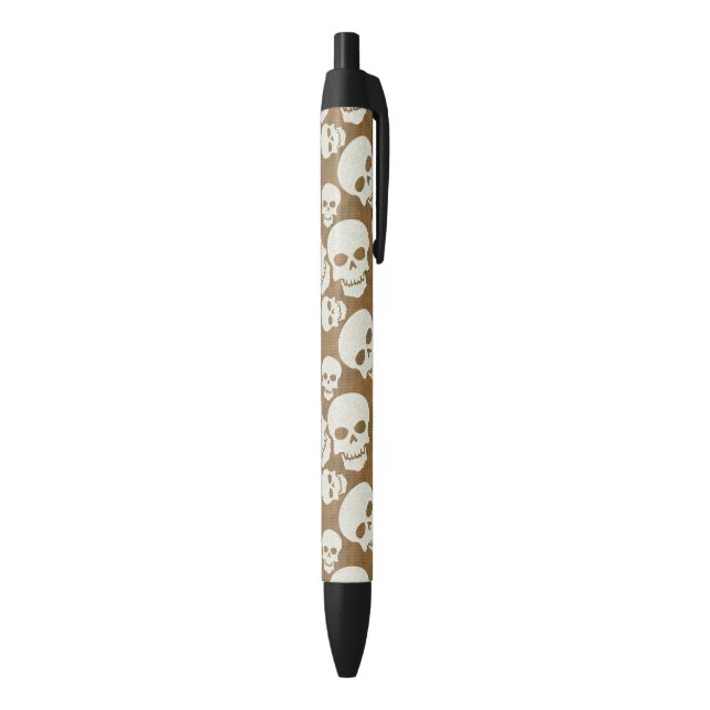Skull Graphic Pattern Design Black Ink Pen (Bottom (Vertical))