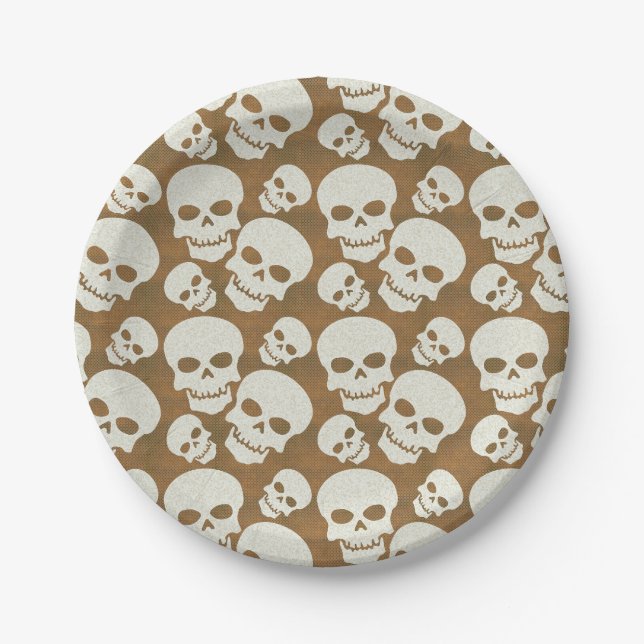Skull Graphic Pattern Design Paper Plate (Front)