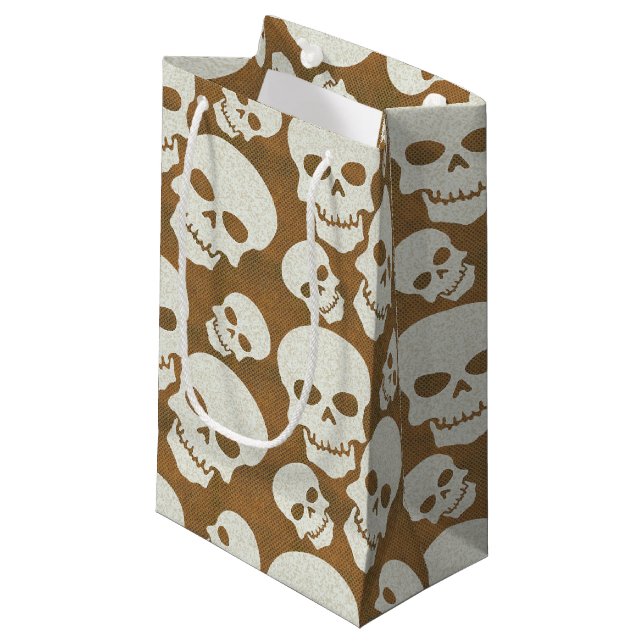 Skull Graphic Pattern Design Small Gift Bag (Front Angled)