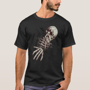 Skull Graphic Skeleton Hand Coming Out At Hallowee T-Shirt