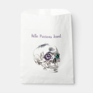 Skull Green Purple Jewels Favour Bag
