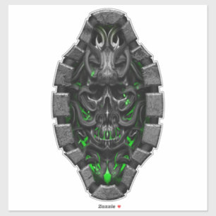 skull Grenn bio spark Custom-Cut Vinyl Sticker