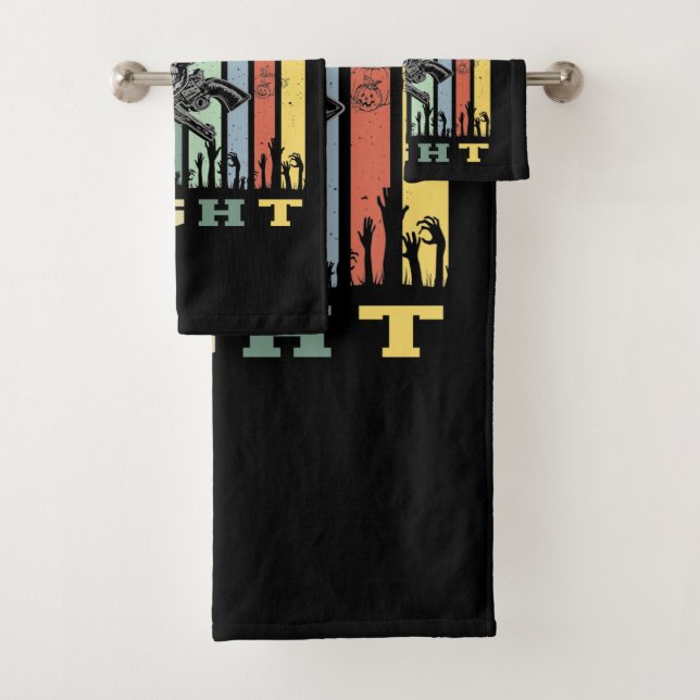 Skull Gun, Halloween Night Bath Towel Set (Insitu)