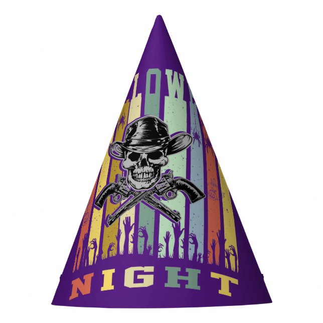 Skull Gun, Halloween Night Party Hat (Front)