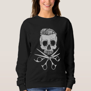 Skull Hairstylist  Scissors Hairdresser Hair Salon Sweatshirt