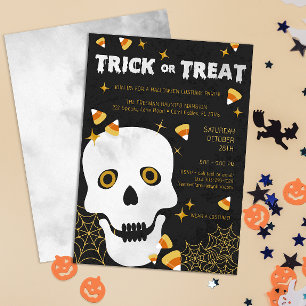 Skull Halloween Costume Party Invite for Kids