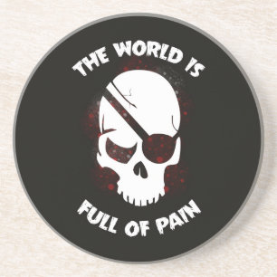 Skull Halloween Dark Black Scary Coaster