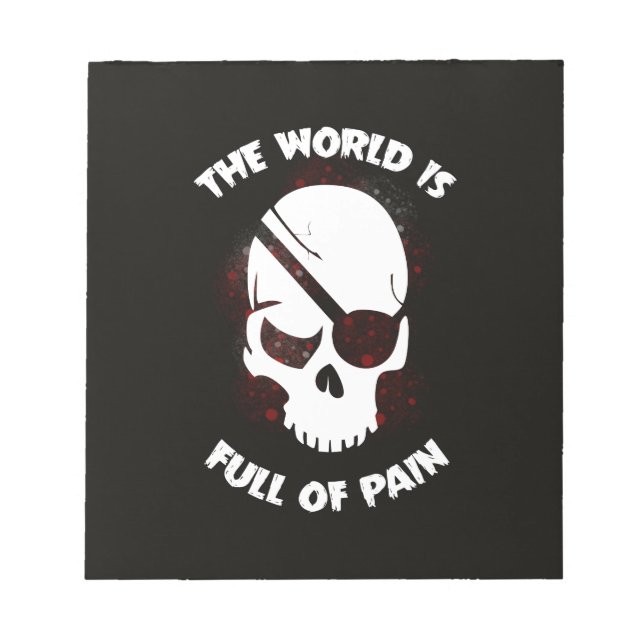 Skull Halloween Dark Black Scary Notepad (Front)