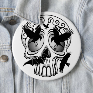 Skull Halloween Decorative Calaveras 6 Cm Round Badge