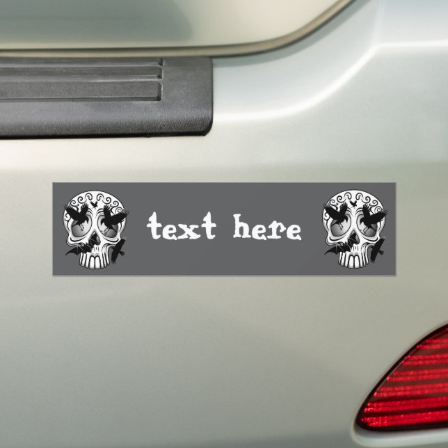 Skull Halloween Decorative Calaveras Bumper Sticker (On Car)