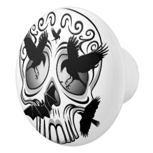 Skull Halloween Decorative Calaveras Ceramic Knob