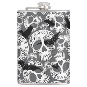 Skull Halloween Decorative Calaveras Hip Flask