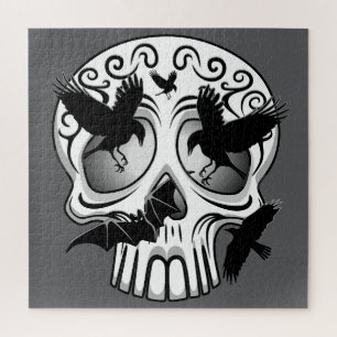 Skull Halloween Decorative Calaveras Jigsaw Puzzle