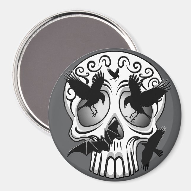 Skull Halloween Decorative Calaveras Magnet (Front/Back)