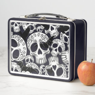 Skull Halloween Decorative Calaveras Metal Lunch Box