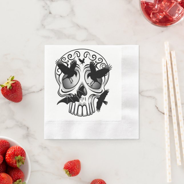 Skull Halloween Decorative Calaveras Napkin (Insitu)