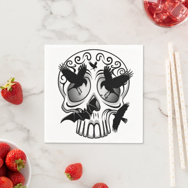 Skull Halloween Decorative Calaveras Napkin (Insitu)