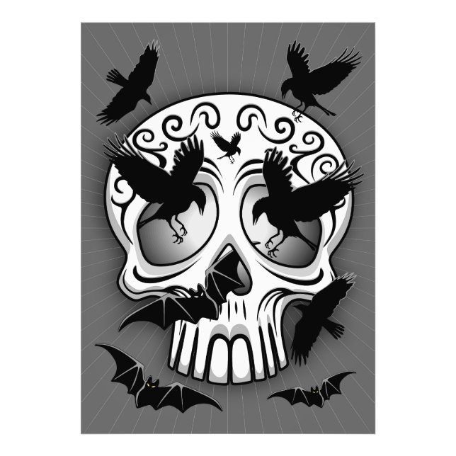 Skull Halloween Decorative Calaveras Photo Print (Front)