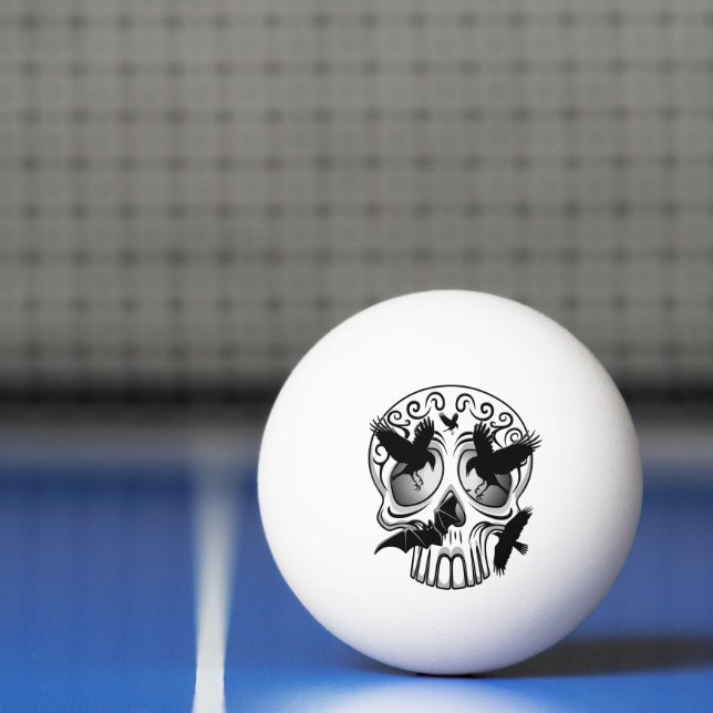 Skull Halloween Decorative Calaveras Ping Pong Ball (Net)