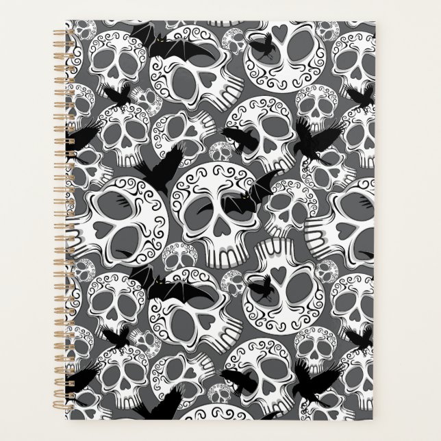 Skull Halloween Decorative Calaveras Planner (Front)