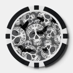 Skull Halloween Decorative Calaveras Poker Chips