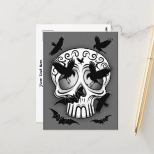 Skull Halloween Decorative Calaveras Postcard
