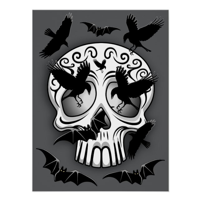 Skull Halloween Decorative Calaveras Poster (Front)