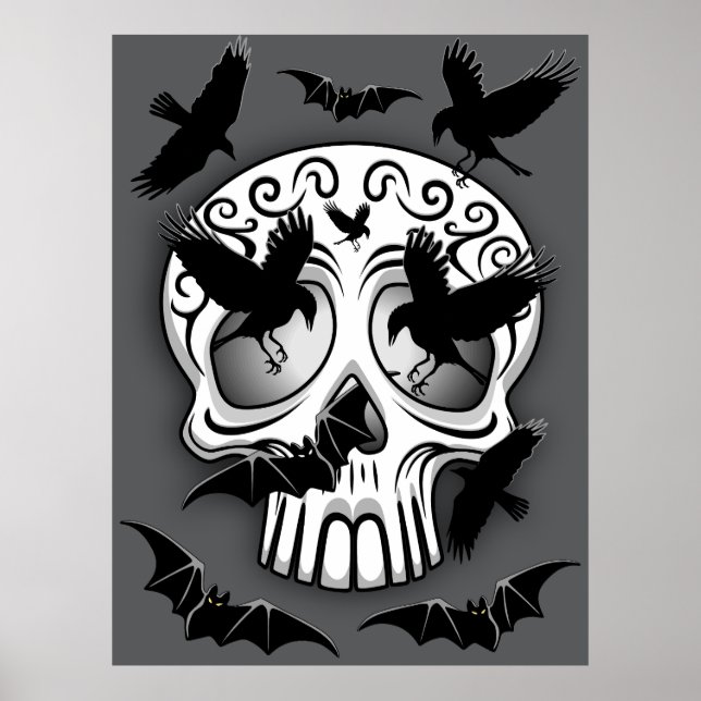 Skull Halloween Decorative Calaveras Poster (Front)