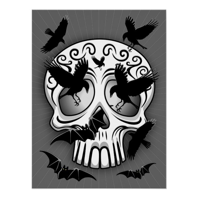 Skull Halloween Decorative Calaveras Poster (Front)