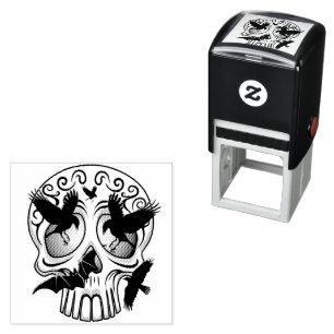 Skull Halloween Decorative Calaveras Self-inking Stamp