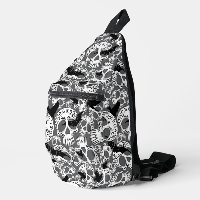 Skull Halloween Decorative Calaveras Sling Bag (Right Corner)