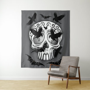Skull Halloween Decorative Calaveras Tapestry