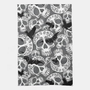 Skull Halloween Decorative Calaveras Tea Towel