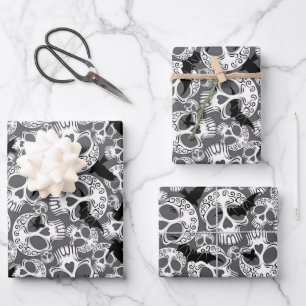 Skull Halloween Decorative Calaveras Wrapping Paper Sheet