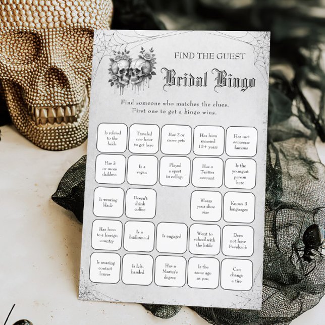 Skull Halloween  Find the Guest Bridal Bingo Game (Creator Uploaded)