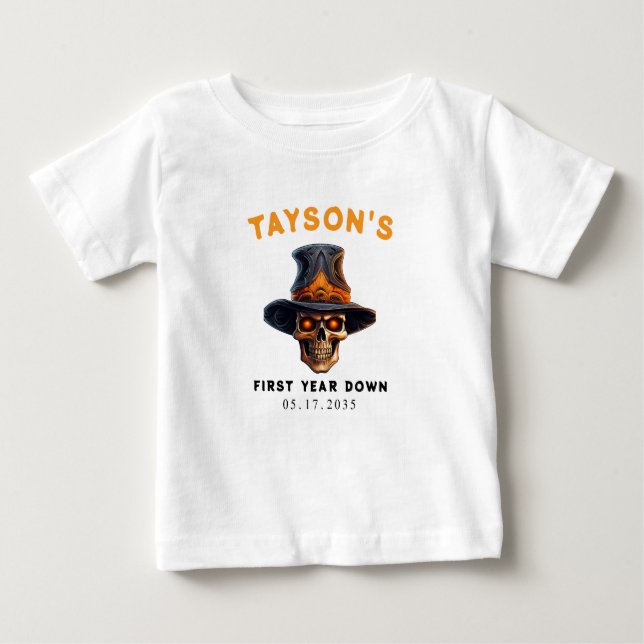 Skull Halloween Kids Costume Party – Cute & Spooky Baby T-Shirt (Front)
